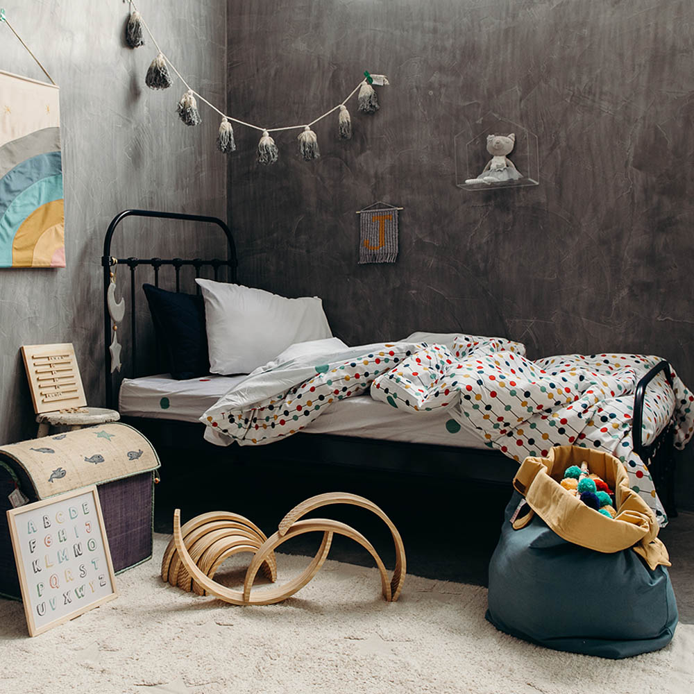 Cama de Ferro Solteiro Baronesa Azul Escuro